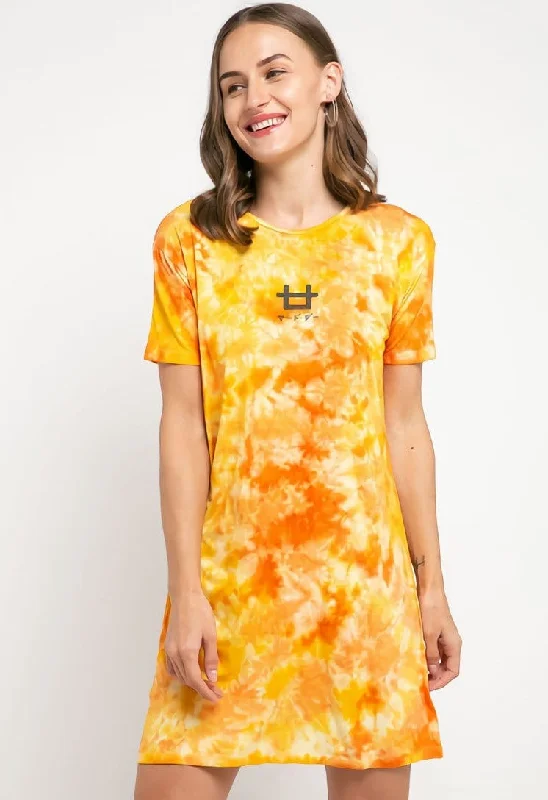 Third Day LTD28 Md Lds dress t-shirt loose tie dye yellow orange Anti-Pilling Machine Wash Handmade Third Day LTD28 Md Lds dress t-shirt loose tie dye yellow orange Anti-Pilling Machine Wash Handmade