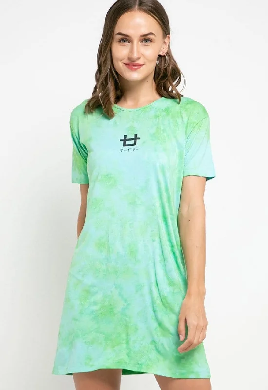 Third Day LTD33 Md Lds dress t-shirt tie dye green light blue Solid Color Striped Floral Third Day LTD33 Md Lds dress t-shirt tie dye green light blue Solid Color Striped Floral