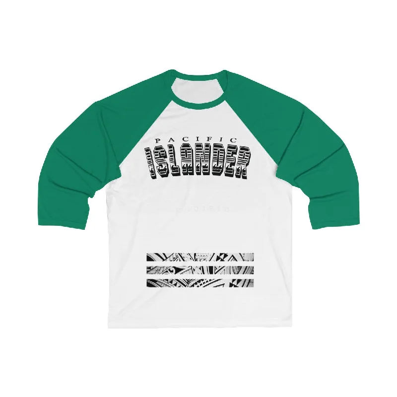 Pacific Islander Wavy Unisex 3/4 Sleeve Baseball Tee Front Pockets Side Pockets Patch Pockets Pacific Islander Wavy Unisex 3/4 Sleeve Baseball Tee Front Pockets Side Pockets Patch Pockets