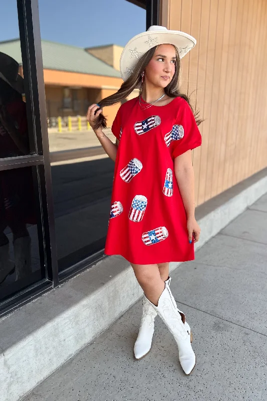 Party In The USA T-Shirt Dress Chenille Blend Fleece Blend Nylon Blend