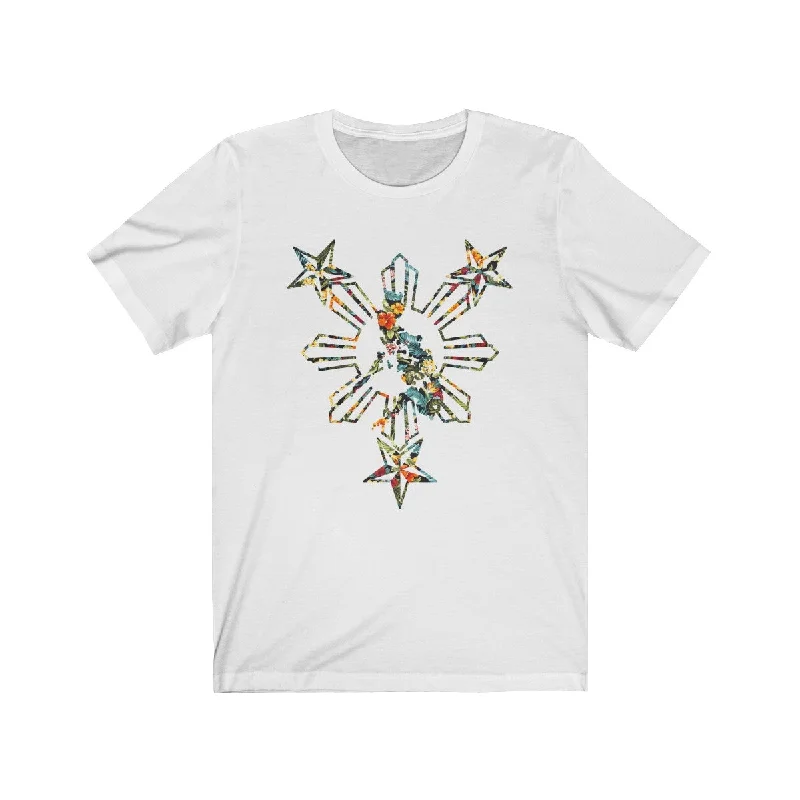 Philippines Floral Unisex Jersey Short Sleeve Tee Solid Color Striped Floral