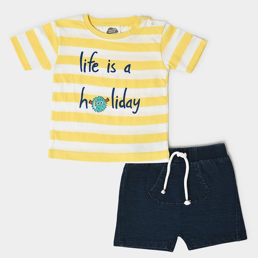 Boys Holiday T-Shirt & Shorts Set Anti-Shrink Durable Soft