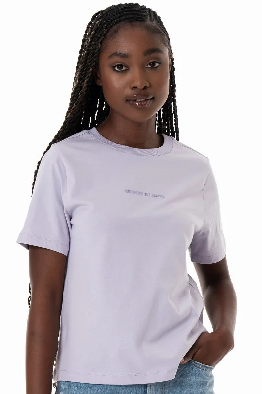 Slim Fit T-Shirt _ 154363 _ Lilac Nylon Fabric Polyester Fabric Spandex Fabric