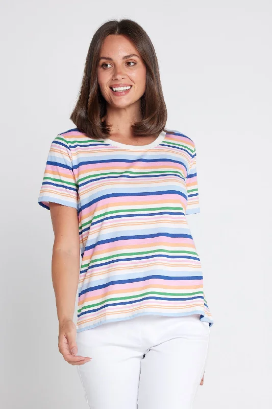 Sorbet Tee - Multi Stripe Layered Multi-layer Single Layer