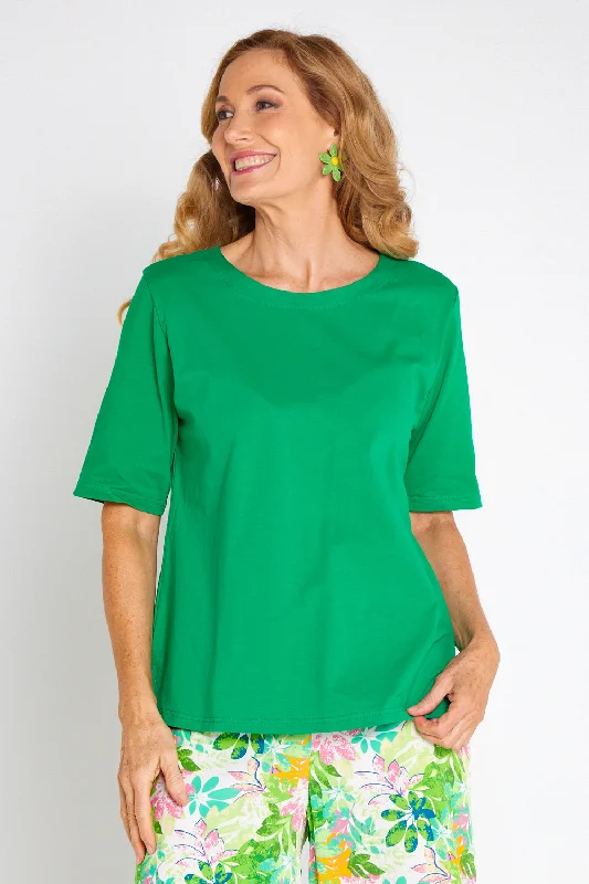 The Essential Tee - Emerald Boxy Fit Fitted Loose