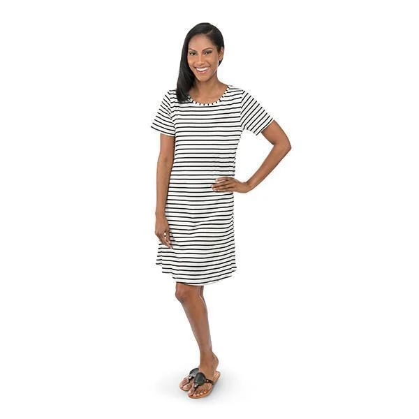 Top It Off Striped T-Shirt Dress - Black and White Anti-Pilling Machine Wash Handmade Top It Off Striped T-Shirt Dress - Black and White Anti-Pilling Machine Wash Handmade