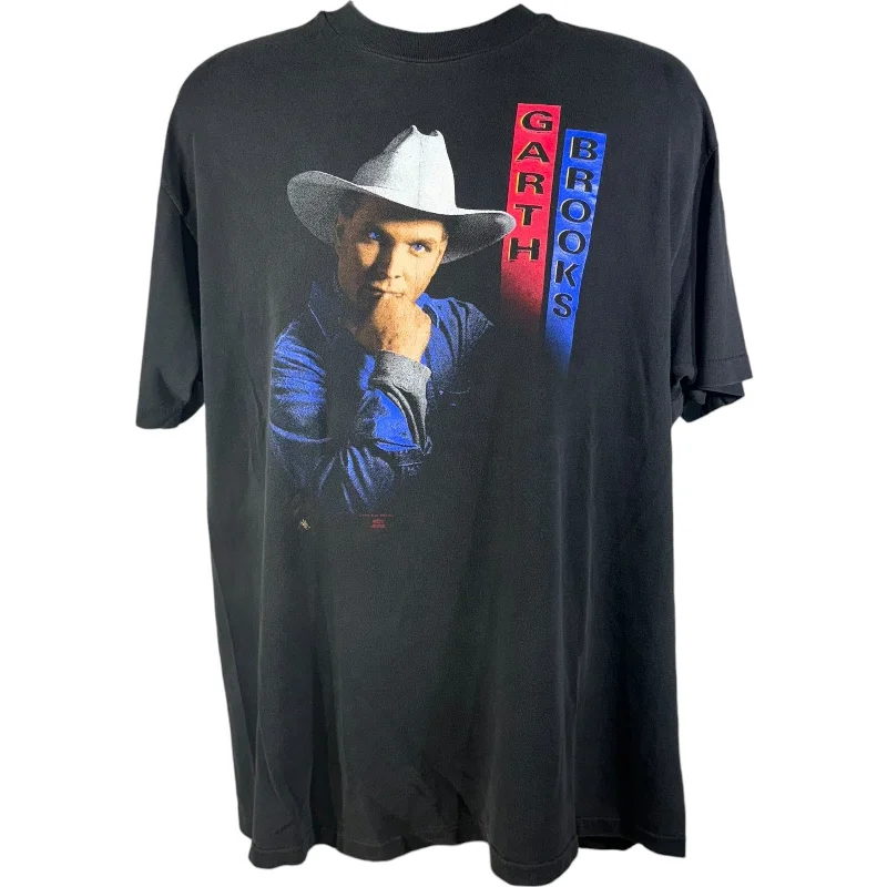 Vintage Garth Brooks "Too Much Credit Is Given" Tee Striped Floral Plaid