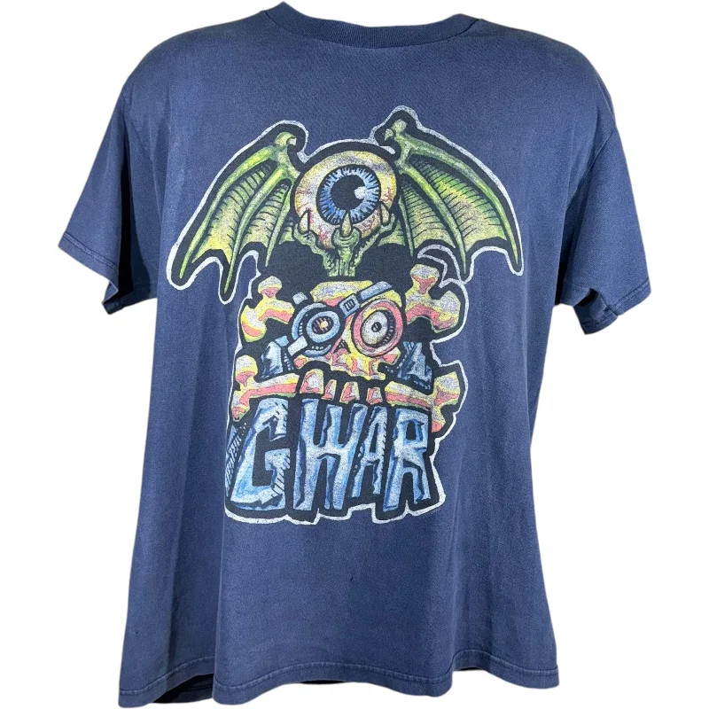 Vintage Gwar Flying Eyeball Band Tee Print Jacquard Patchwork