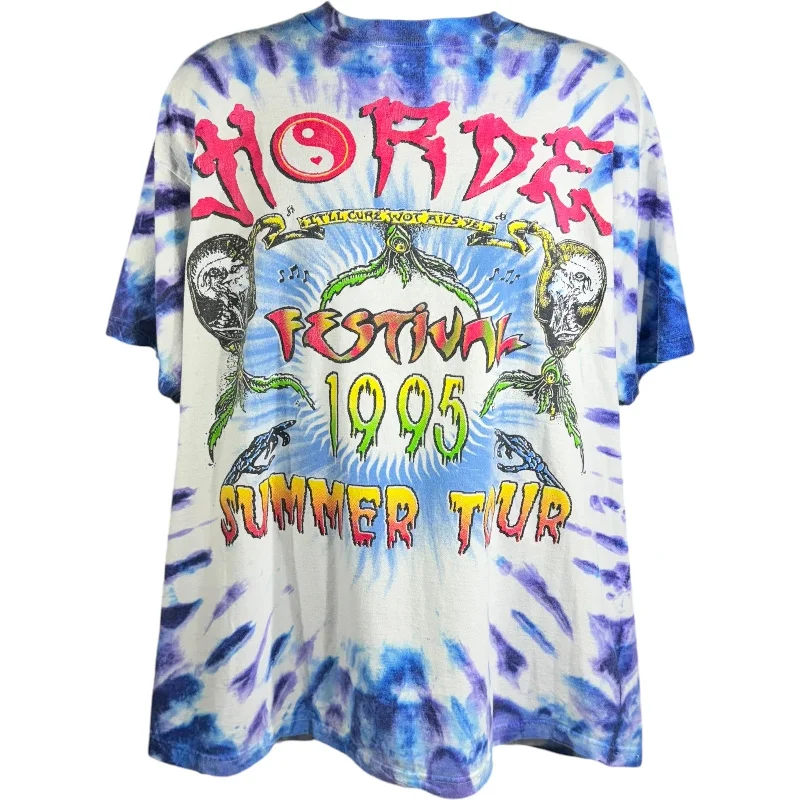 Vintage Horde Festival Summer Tour Tie-Dye Tee 1995 Satin Fabric Silk Fabric Chiffon Fabric Vintage Horde Festival Summer Tour Tie-Dye Tee 1995 Satin Fabric Silk Fabric Chiffon Fabric