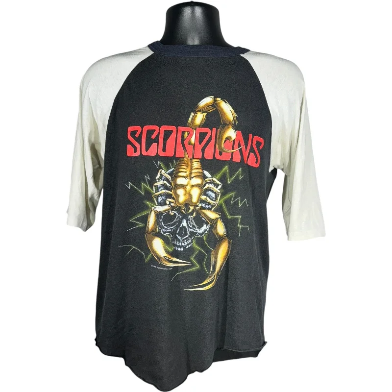 Vintage Scorpions Raglan Tour Tee 1988 Welt Pockets Slit Pockets Flap Pockets