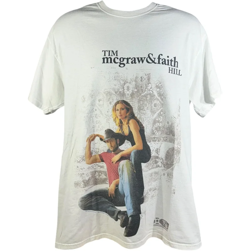 Vintage Tim Mcgraw & Faith Hill Soul 2 Soul Tour Tee Real Fur Shearling Chenille