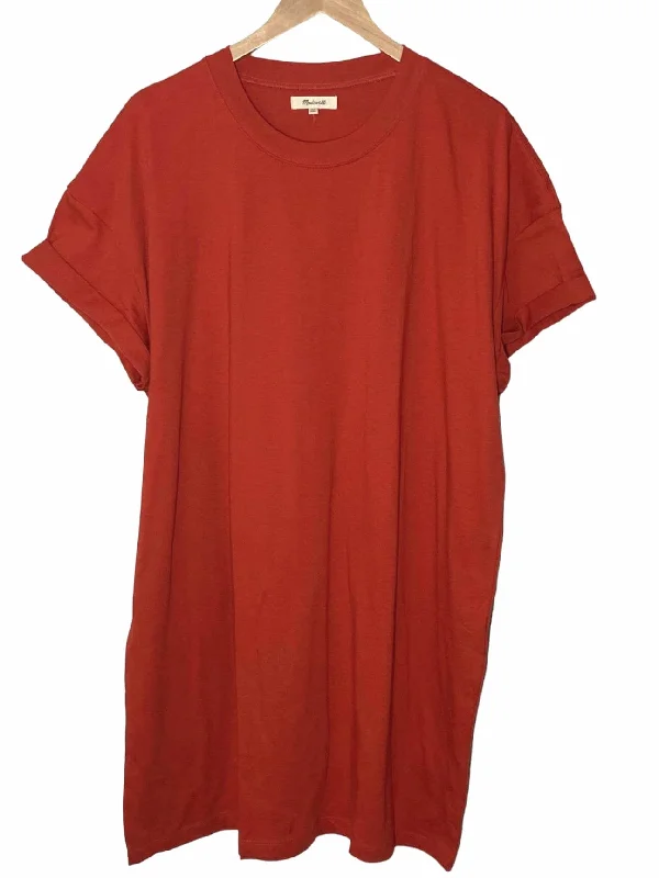 Warm Autumn Saffron T-Shirt Dress Front Pockets Side Pockets Patch Pockets