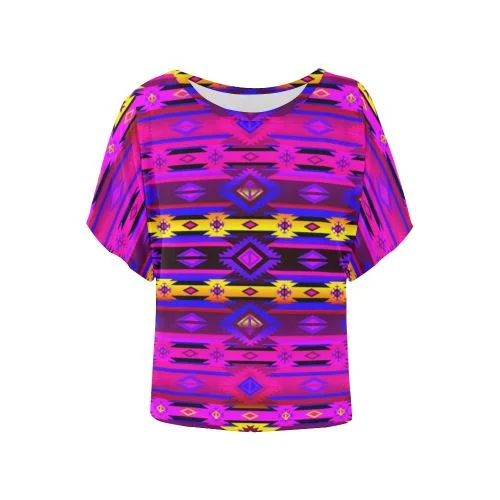 Adobe Hunt Women's Batwing-Sleeved Blouse T shirt Feminine Puff Blouse