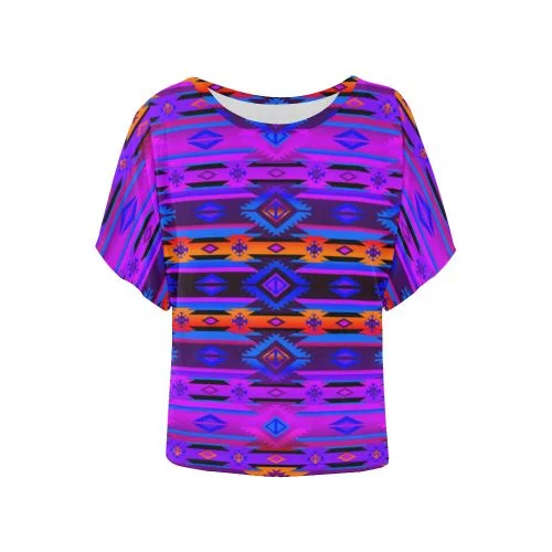 Adobe Morning Women's Batwing-Sleeved Blouse T shirt Vintage Polka Blouse