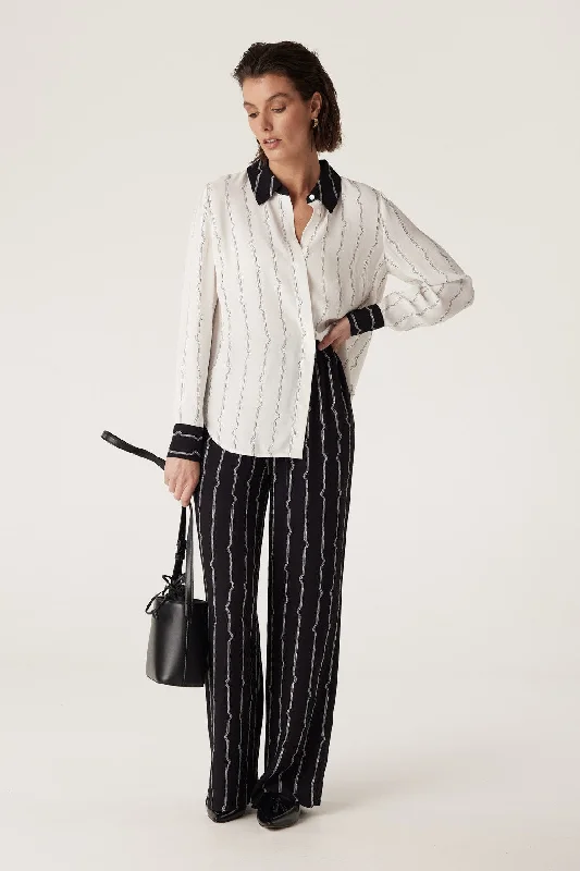 Allegra Stripe Blouse - Pulse Print Chic Square Blouse