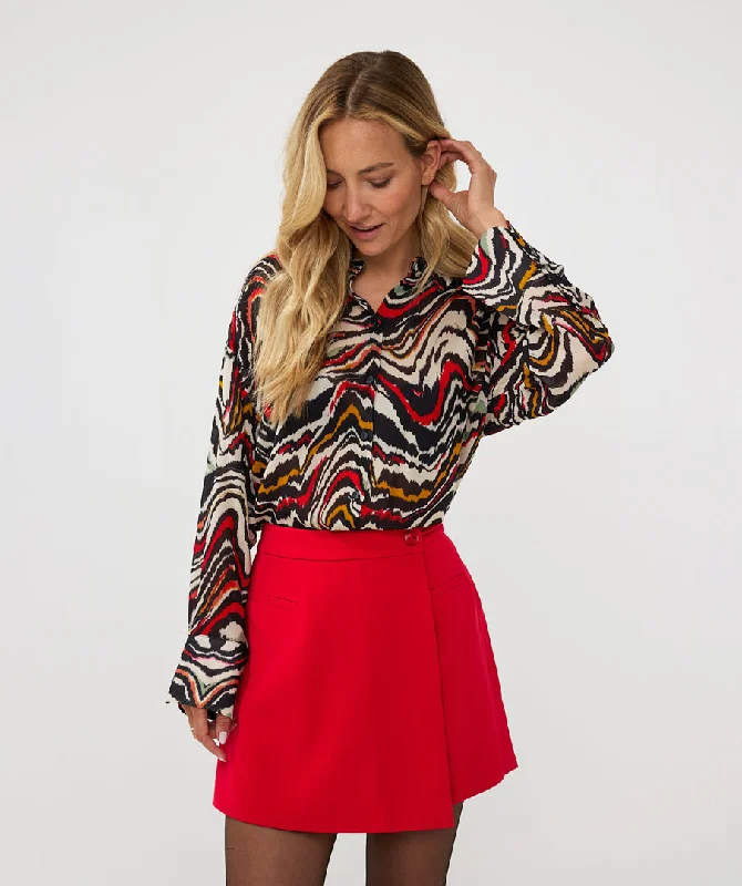 Basic Waves Blouse Gathered Detail Blouse