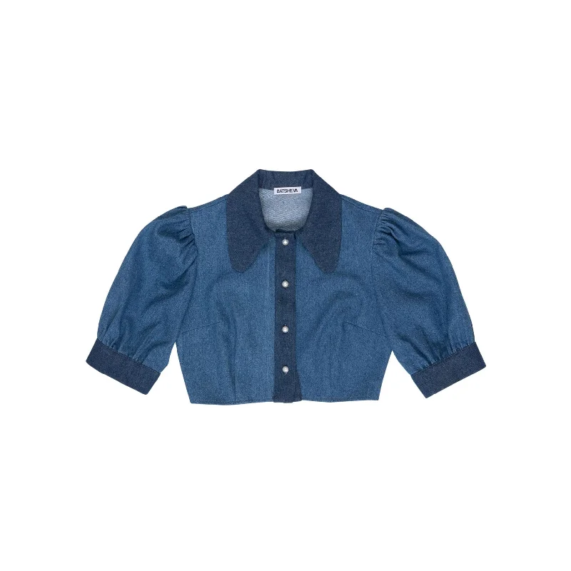 Batsheva Levy Blouse Pleated Collar Blouse