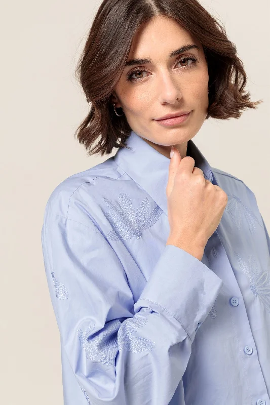 Bianca 45200 Blue Mix Anina Blouse Chic Ruffle Blouse