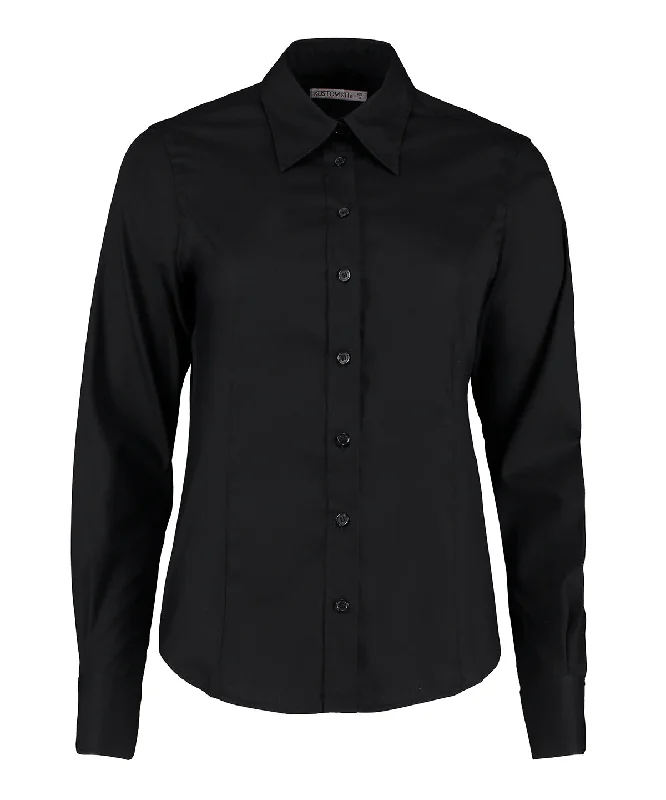Black* - Women's corporate Oxford blouse long-sleeved (tailored fit) High Neck Blouse Black* - Women's corporate Oxford blouse long-sleeved (tailored fit) High Neck Blouse