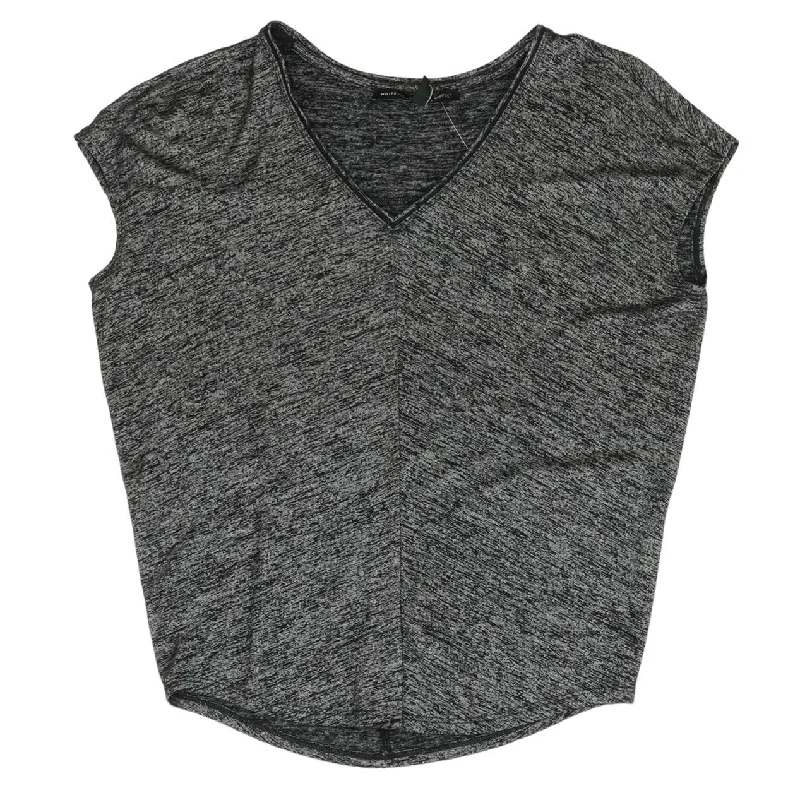 Charcoal Solid Short Sleeve Blouse Modern Oversized Blouse