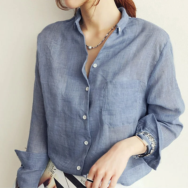 Chemisier Femme Womens Tops Summer Linen White Shirt Women Long Sleeve Blouse Korean Woman Clothes Roupas Femininas Slim Fit Blouse Chemisier Femme Womens Tops Summer Linen White Shirt Women Long Sleeve Blouse Korean Woman Clothes Roupas Femininas Slim Fit Blouse