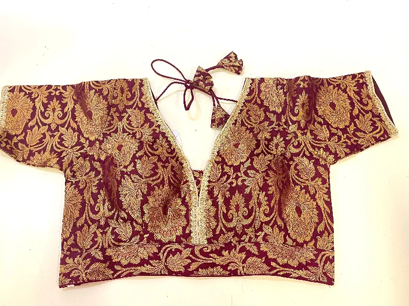 Custom Made Brocade Silk Blouse High Neck Blouse