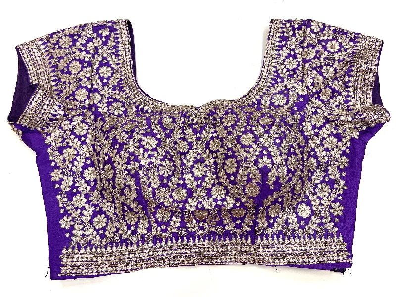 Gottapati Designer Handmade Blouse - Purple Sheer Mesh Blouse
