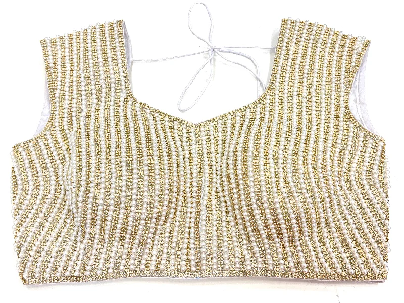 Designer Embroidered Blouses Pleated Collar Blouse