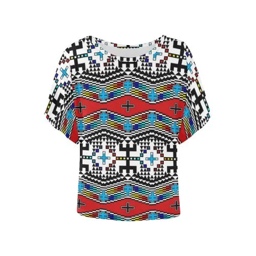 dragonflies Women's Batwing-Sleeved Blouse T shirt Drape Neck Blouse