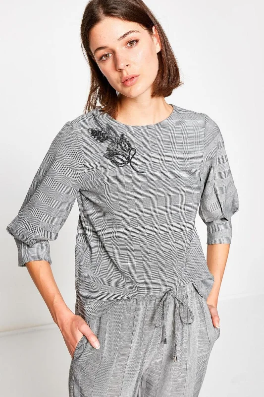 Women Black Blouse Feminine Tie Blouse