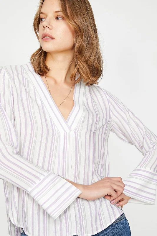 Women Purple Blouse Elegant Silk Blouse
