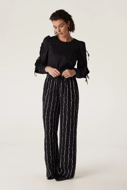 Madeline Bow Blouse - Black Elegant Silk Blouse