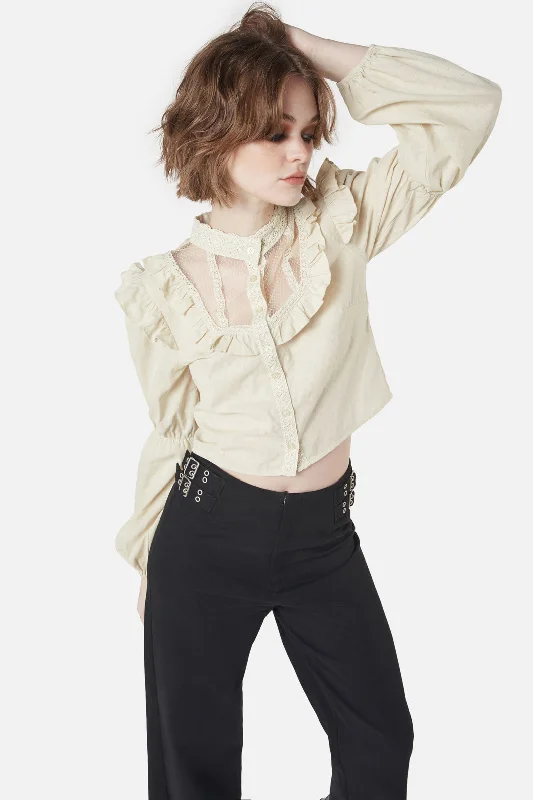 Maidservant Blouse Peter Pan Collar Blouse