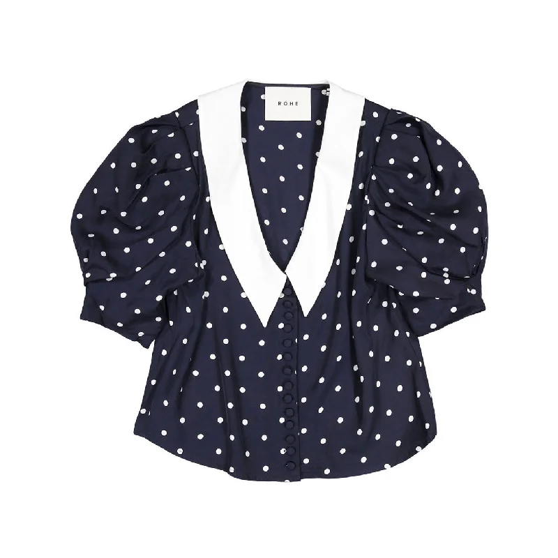 Rohe All Over Dot Mima Blouse Sheer Mesh Blouse