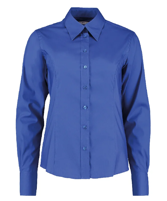 Royal - Women's corporate Oxford blouse long-sleeved (tailored fit) Loose Fit Blouse Royal - Women's corporate Oxford blouse long-sleeved (tailored fit) Loose Fit Blouse