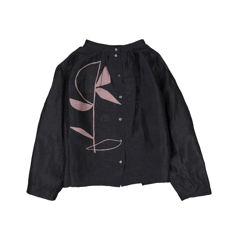 Soeur Anthracite/Parme Scarlett Blouse Feminine Ruffle Blouse