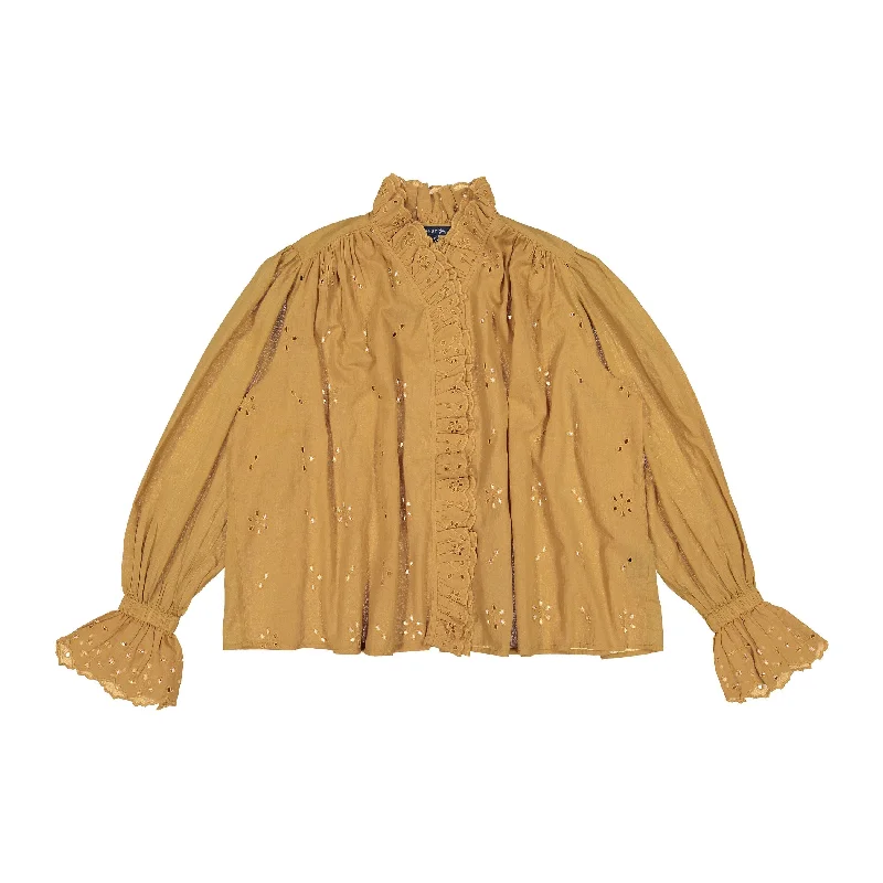 Soeur Terracota Daisya Eyelet Womens Blouse Elegant Office Blouse