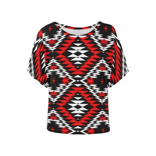 Taos Wool Women's Batwing-Sleeved Blouse T shirt Silky Tunic Blouse