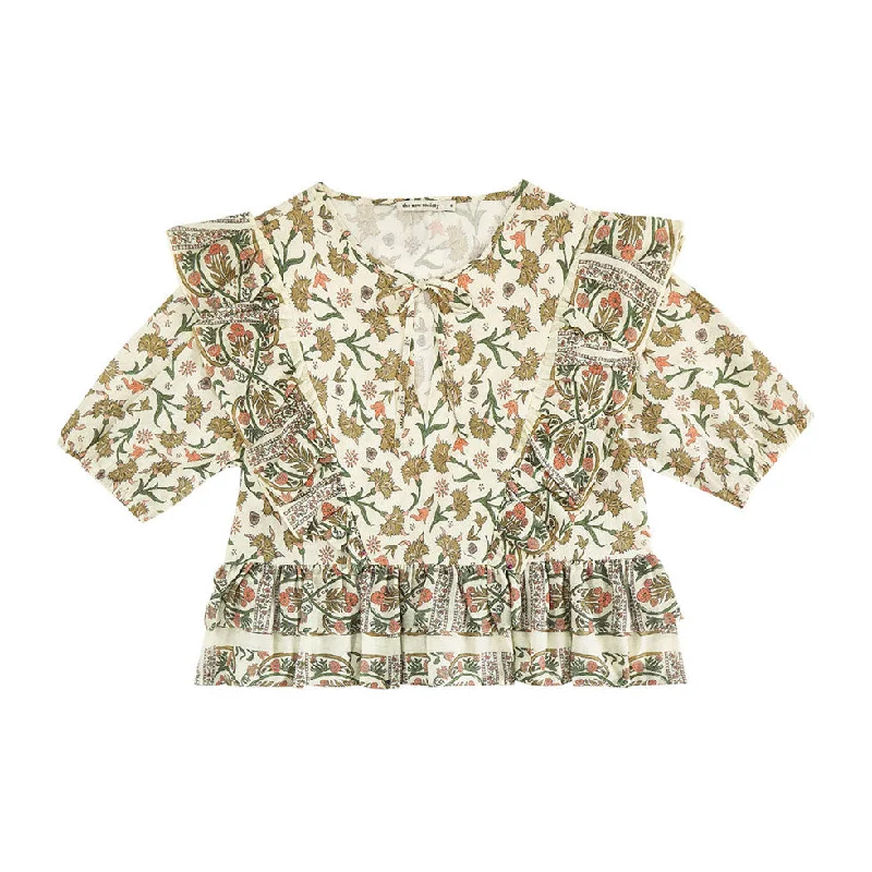 The New Society  Indiana Print Indiana Woman Blouse Asymmetric Hem Blouse