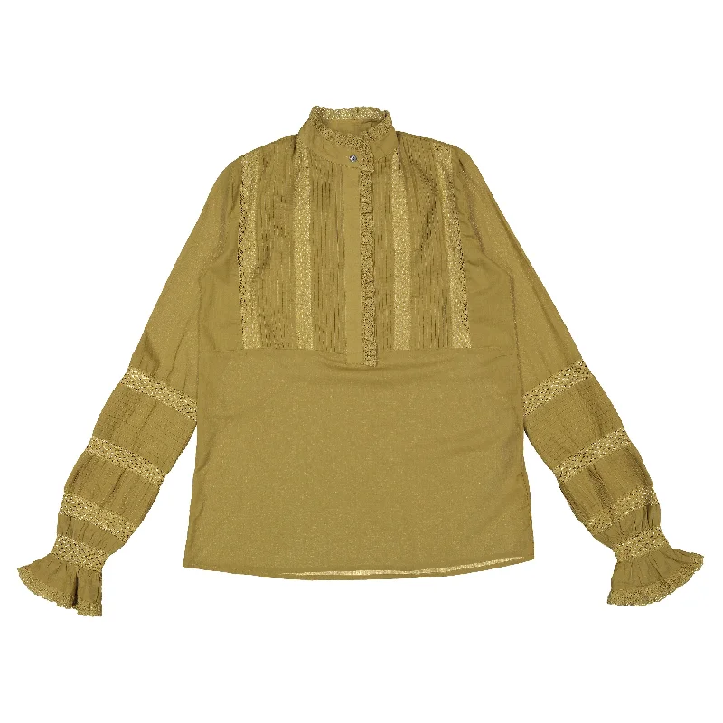 V DE VINSTER Kaki Hohai Blouse Casual Button Blouse