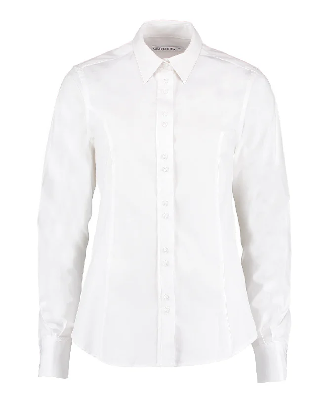 White - Women's city business blouse long sleeve Flowy Bohemian Blouse