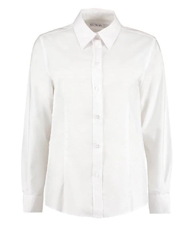 White - Women's workplace Oxford blouse long-sleeved (tailored fit) Vintage Lace Blouse