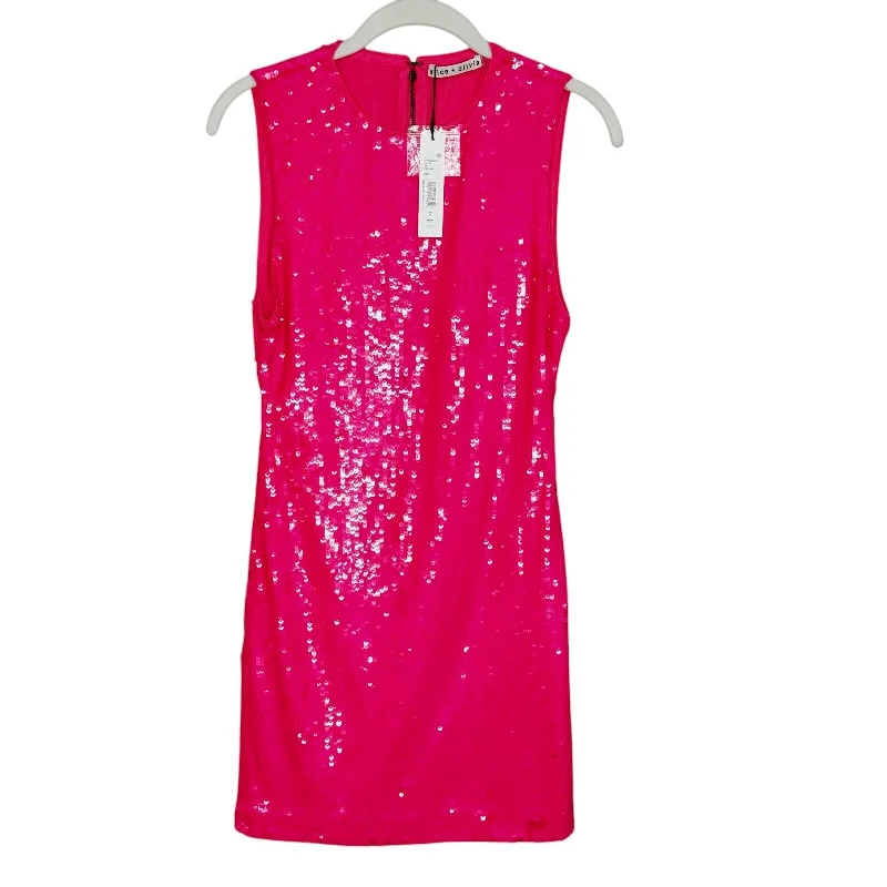 Alice + Olivia NEW Wild Pink Delora Sequin Sleeveless Mini Dress Size 6 $550 Comfortable One-Shoulder Mini Dress Alice + Olivia NEW Wild Pink Delora Sequin Sleeveless Mini Dress Size 6 $550 Comfortable One-Shoulder Mini Dress