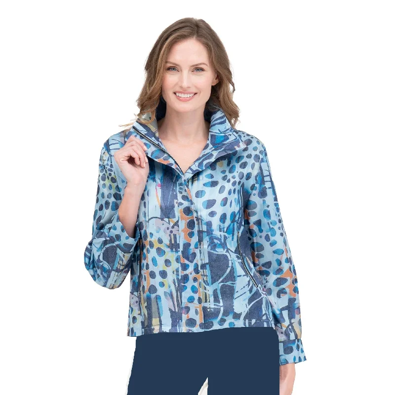 Damee Abstract Art-Print Short Jacket - 4869-DNM Cotton Jacket Linen Jacket Terry Jacket Damee Abstract Art-Print Short Jacket - 4869-DNM Cotton Jacket Linen Jacket Terry Jacket