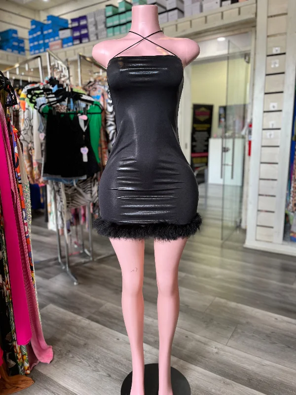 Fluffy Mini Dress Comfortable Smocked Mini Dress