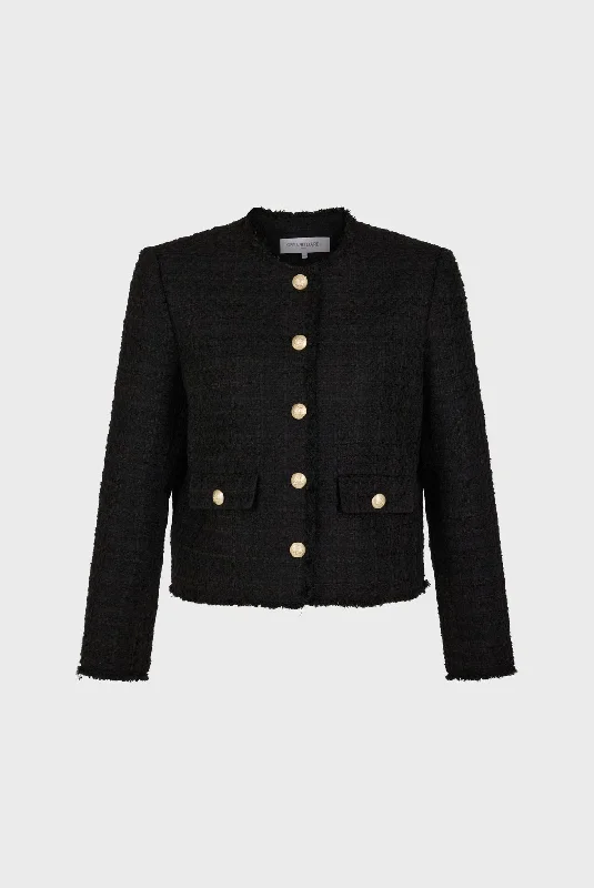 Jacket Melissa Dav24a060 Black Tailored Jacket Straight Jacket A-Line Jacket