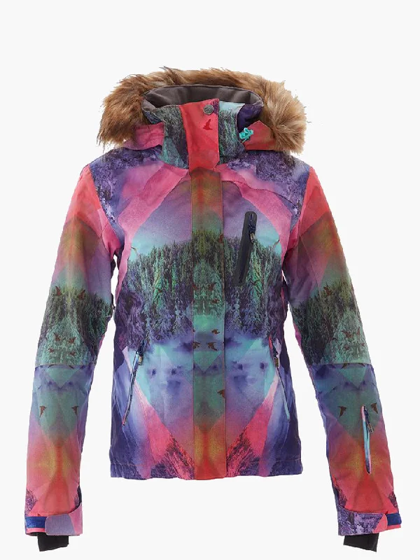 Brand Women's Colorful Fur Hooded Windproof Ski Jacket Fleece Fabric Down Fabric Feather Fabric Brand Women's Colorful Fur Hooded Windproof Ski Jacket Fleece Fabric Down Fabric Feather Fabric