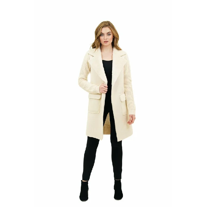 Harlow Faux Knit Jacket Zippered Jacket Buttoned Jacket Snapped Jacket