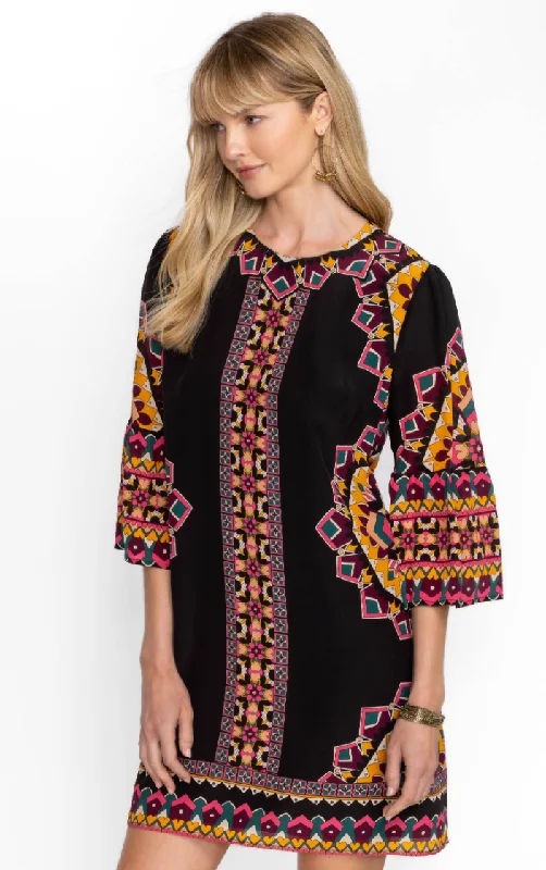 Johnny Was Lunna Shift Mini Dress Cozy Long Sleeve Mini Dress