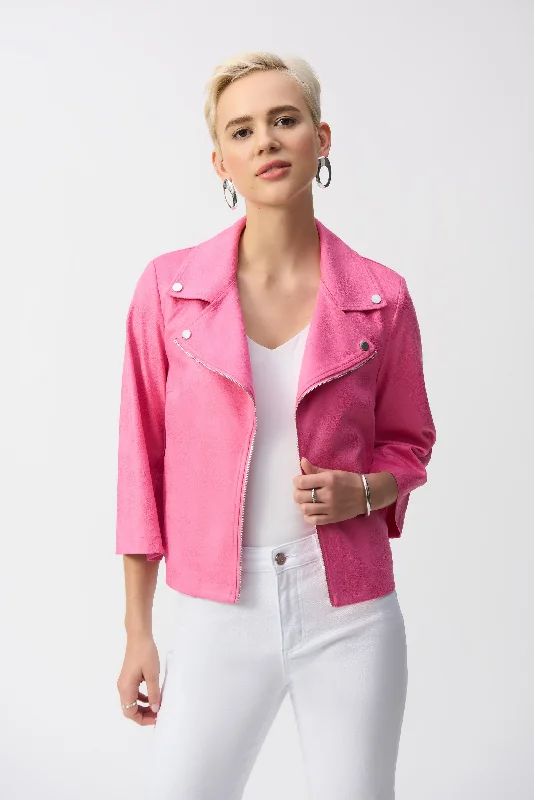 Joseph Ribkoff - Foiled Faux Suede Swing Jacket Print Jacket Jacquard Jacket Embroidered Jacket Joseph Ribkoff - Foiled Faux Suede Swing Jacket Print Jacket Jacquard Jacket Embroidered Jacket